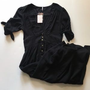 NEW Free People Black, Cotton Fabric Dress S: M
